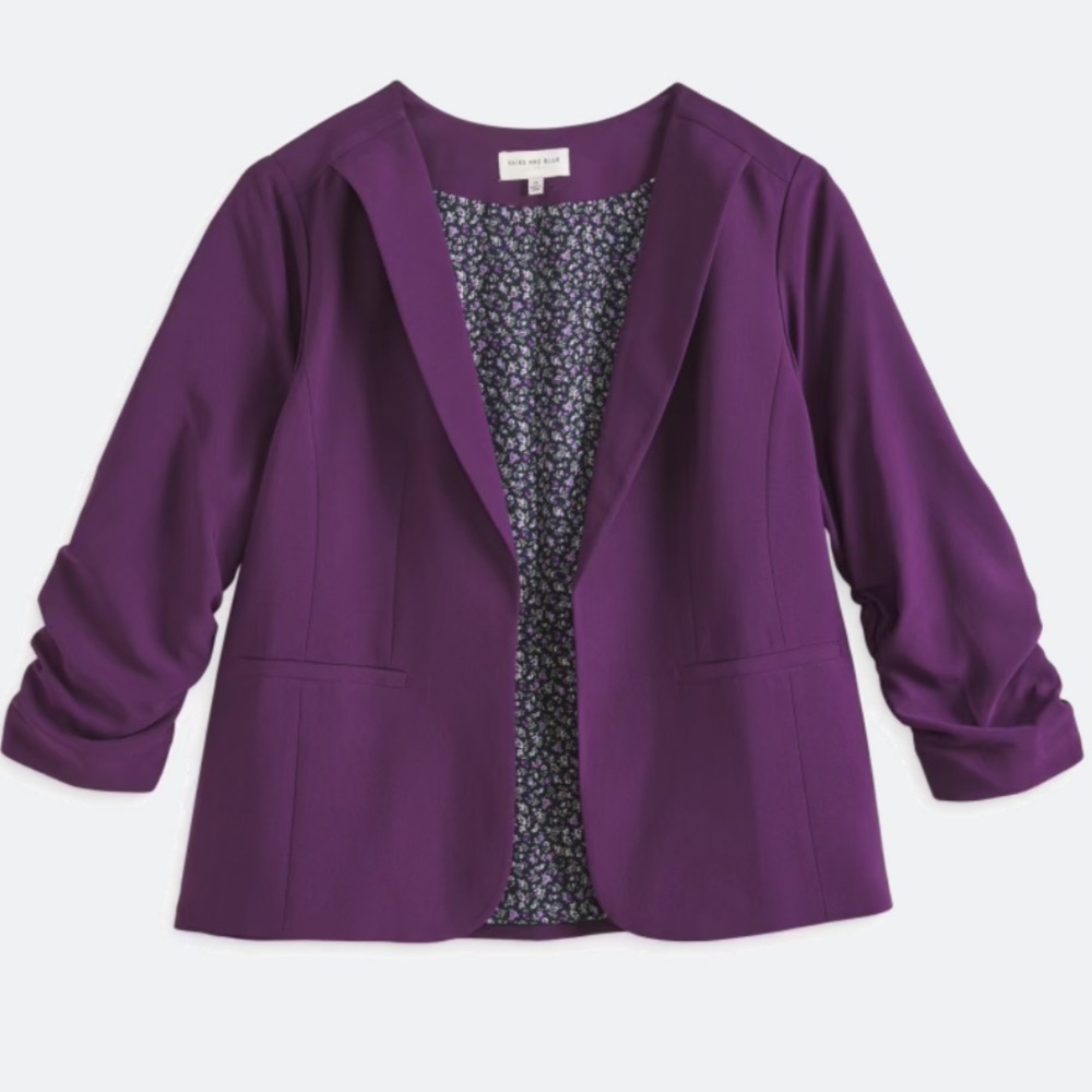 Purple Open Front Blazer